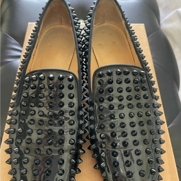 CHRISTIAN LOUBOUTIN DANDELION SPIKES Black Flats Size 35 U.S. 5-5.5 - Picture 10 of 12